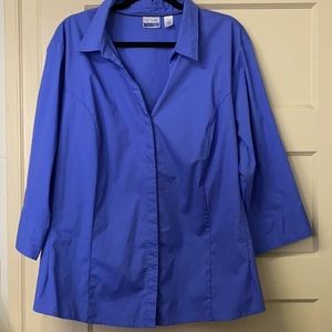 Riders By Lee, indigo easy care shirt, 3X, blue